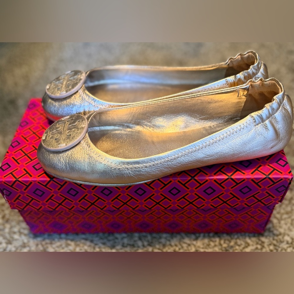 Tory Burch Rose Gold Ballet Flats